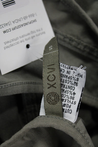 XCVI Women Tank Dress Green V-Neck Sleeveless Cotton Full Length Size S