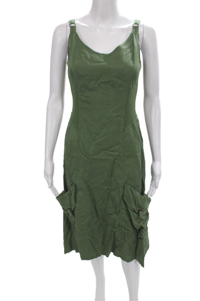 XCVI Womens Tank Dress Green Lyocell Scoop Neck Sleeveless Size XS