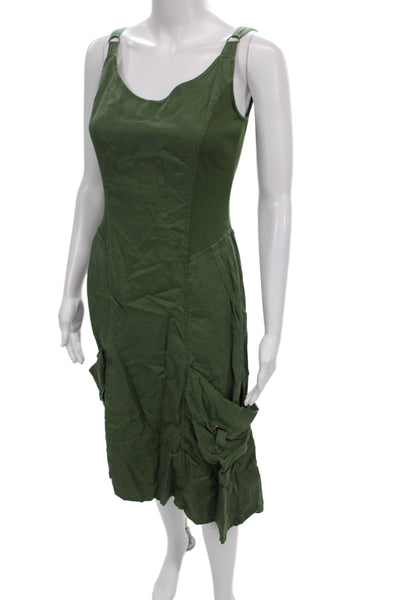 XCVI Womens Tank Dress Green Lyocell Scoop Neck Sleeveless Size XS