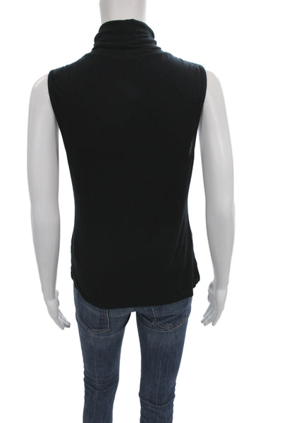 Theory Women Basic Black Turtleneck Sleeveless Tank Size M