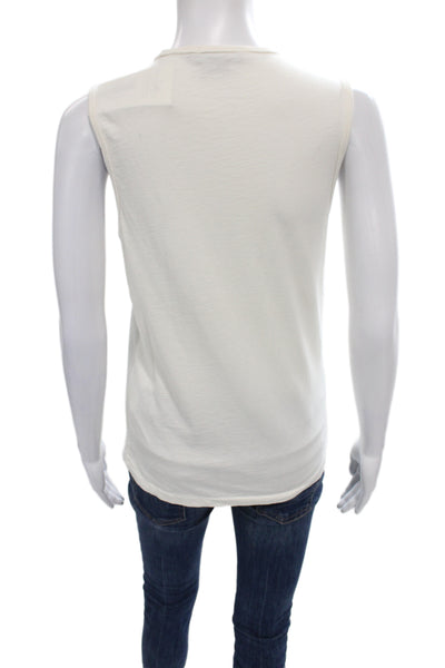 Ralph Lauren Blue Label Women Sleeveless Ivory Cotton Tank Size L