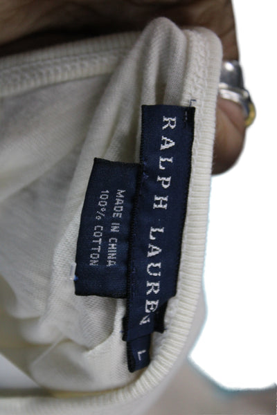 Ralph Lauren Blue Label Women Sleeveless Ivory Cotton Tank Size L