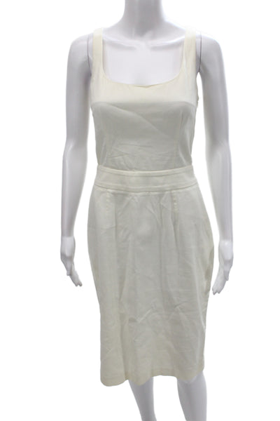 D&G Dolce & Gabbana Womens Sheath Dress Ivory Sleeveless Size 42