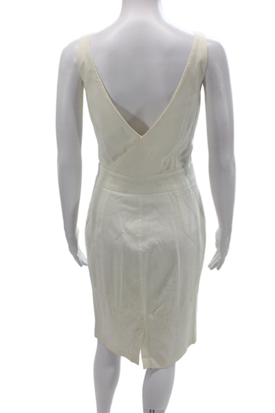 D&G Dolce & Gabbana Womens Sheath Dress Ivory Sleeveless Size 42