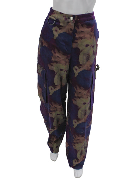 Remain Womens Cargo Pants Multicolor Camo Organic Cotton Button Size 8