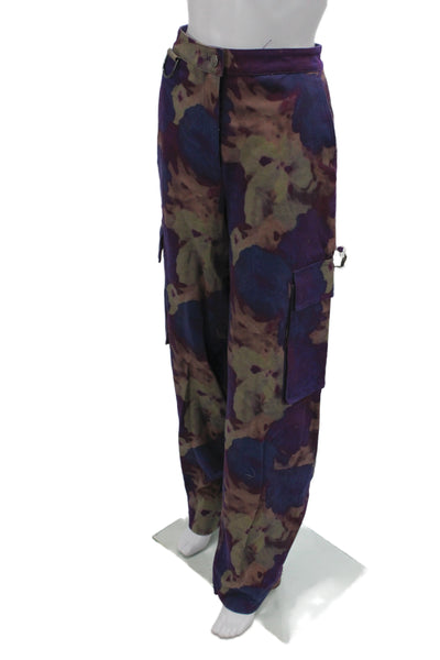 Remain Womens Cargo Pants Multicolor Camo Organic Cotton Button Size 8