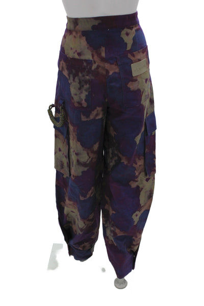 Remain Womens Cargo Pants Multicolor Camo Organic Cotton Button Size 8