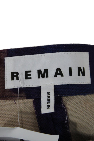 Remain Womens Cargo Pants Multicolor Camo Organic Cotton Button Size 8