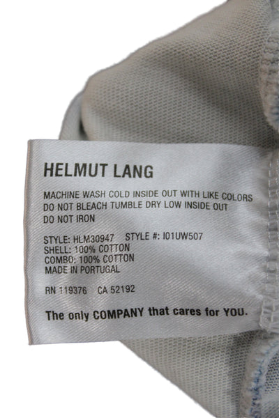Helmut Lang Unisex Adults Basic Blue Graphic Crew Neck Cotton T Shirt Size M