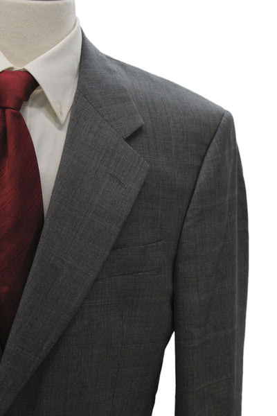 Louis Roth Mens Blazer Gray Plaid Button Classic Fall Size 40