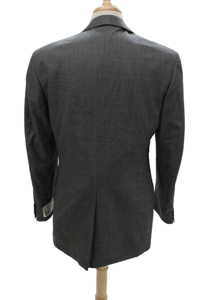 Louis Roth Mens Blazer Gray Plaid Button Classic Fall Size 40