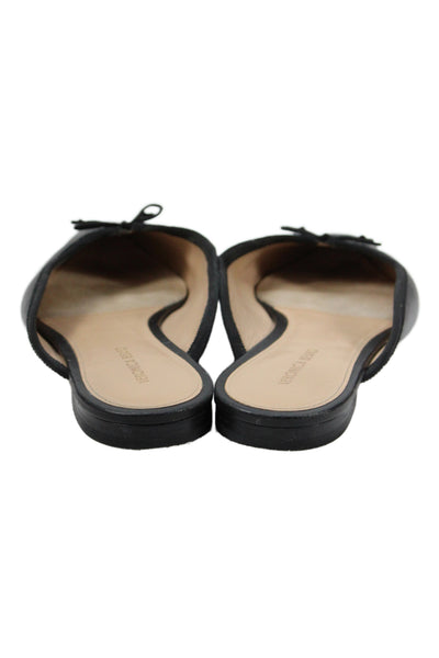 Veronica Beard Womens Catherine Leather Pointed Toe Mules Black Size 7