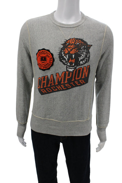Todd Snyder + Champion Mens Gray Tiger Graphic Pullover Sweatshirt Size S