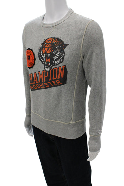 Todd Snyder + Champion Mens Gray Tiger Graphic Pullover Sweatshirt Size S