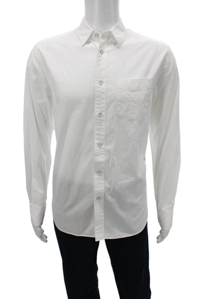 Rag & Bone Mens Cotton Long Sleeve Button-Down Shirt White Size L