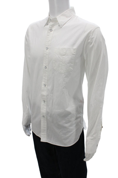 Rag & Bone Mens Cotton Long Sleeve Button-Down Shirt White Size L