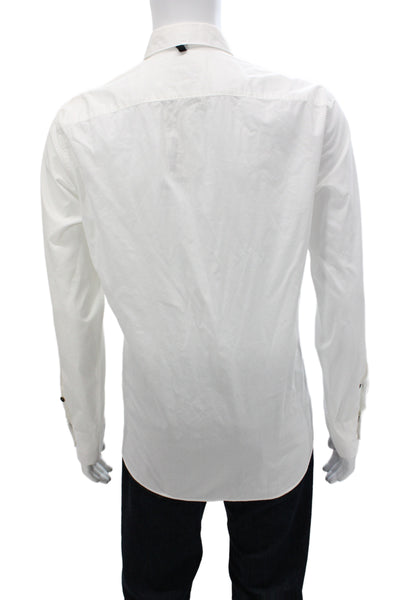 Rag & Bone Mens Cotton Long Sleeve Button-Down Shirt White Size L