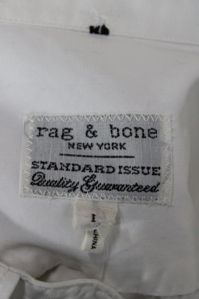 Rag & Bone Mens Cotton Long Sleeve Button-Down Shirt White Size L