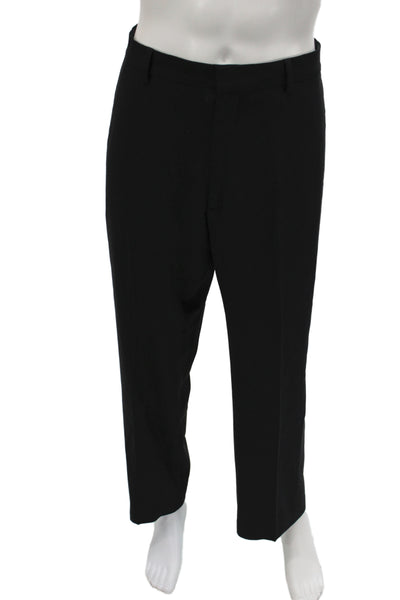 Banana Republic Mens Dress Pants Black 100% Wool Zip Classic Size 36