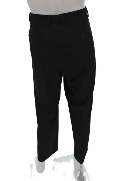 Banana Republic Mens Dress Pants Black 100% Wool Zip Classic Size 36