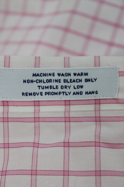 Brooks Brothers Womens Pink Checked Cotton Button-Up Long-Sleeve Size 12