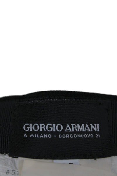 Giorgio Armani Womens Straight Pencil Skirt Black Wool Button Solid Size 46