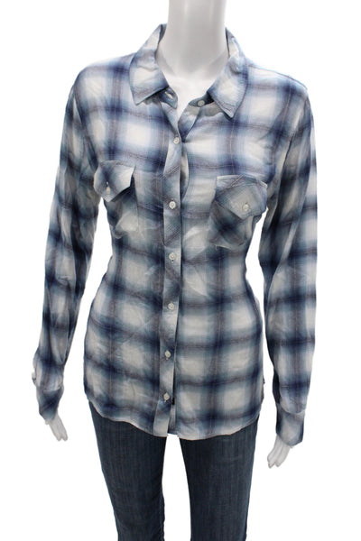 Rails Womens Plaid Collared Long Sleeve Button-Up Rayon Basic Size S