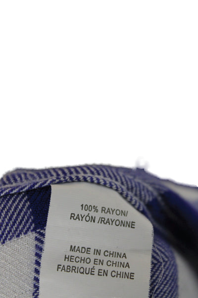 Rails Women Blue Plaid Button-Up Rayon Long Sleeve Collared Top Size S