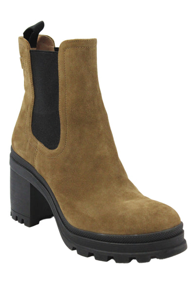 Veronica Beard Womens Suede Elastic Block Heels Ankle Boots Brown Size 6.5