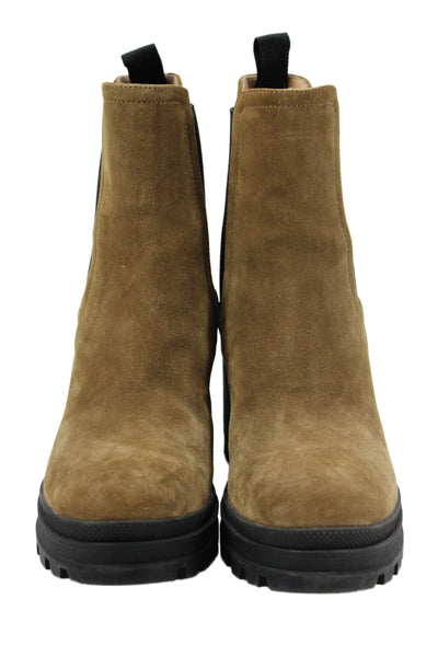 Veronica Beard Womens Suede Elastic Block Heels Ankle Boots Brown Size 6.5