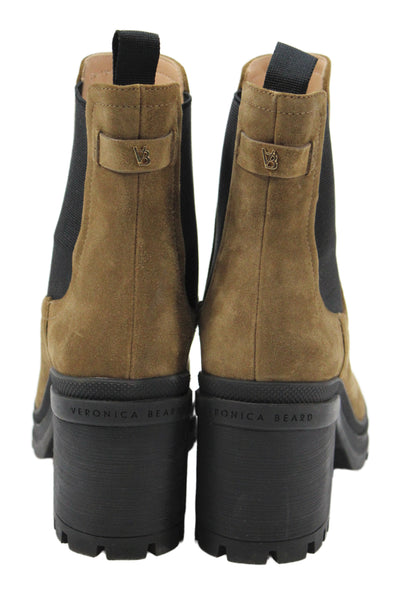 Veronica Beard Womens Suede Elastic Block Heels Ankle Boots Brown Size 6.5