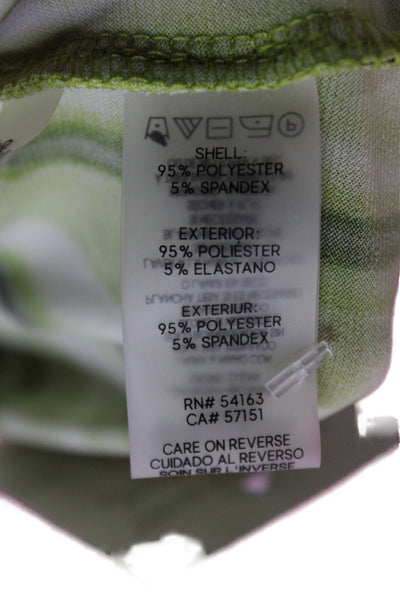 Calvin Klein Women Jersey Striped Sleeveless T-Shirt Green Size M