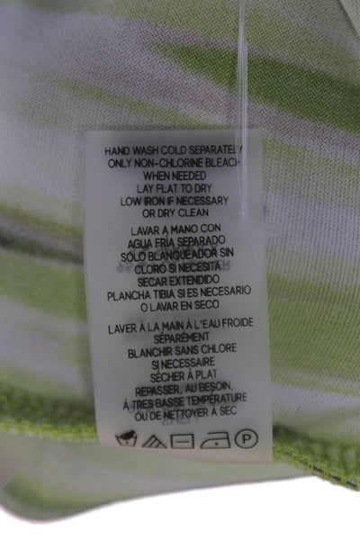 Calvin Klein Women Jersey Striped Sleeveless T-Shirt Green Size M