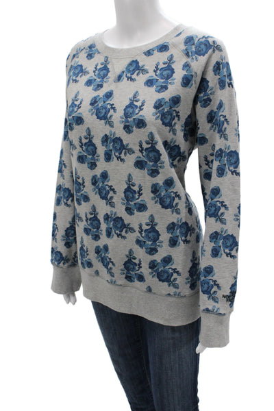 The North Face Womens Blue Floral Pullover Size XL