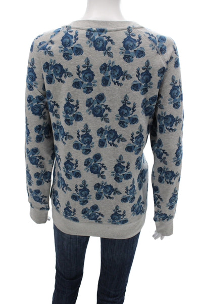 The North Face Womens Blue Floral Pullover Size XL