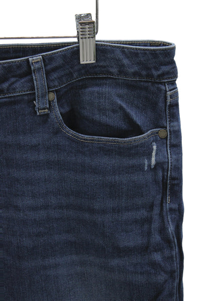 Paige Womens Ankle High Rise Jeans Blue Cotton Button Inseam 28 Size 34