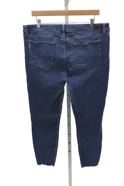 Paige Womens Ankle High Rise Jeans Blue Cotton Button Inseam 28 Size 34