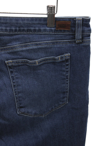 Paige Womens Ankle High Rise Jeans Blue Cotton Button Inseam 28 Size 34