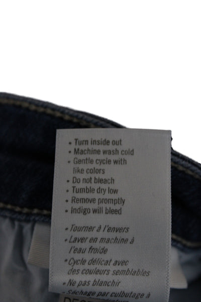 Paige Womens Ankle High Rise Jeans Blue Cotton Button Inseam 28 Size 34