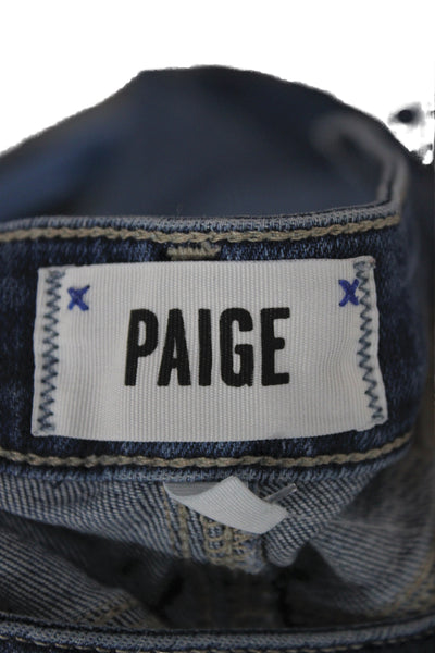 Paige Womens Ankle High Rise Jeans Blue Cotton Button Inseam 28 Size 34