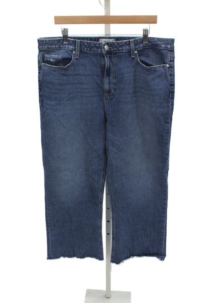 Paige Women Ankle High Rise Blue Cotton Jeans Size 34