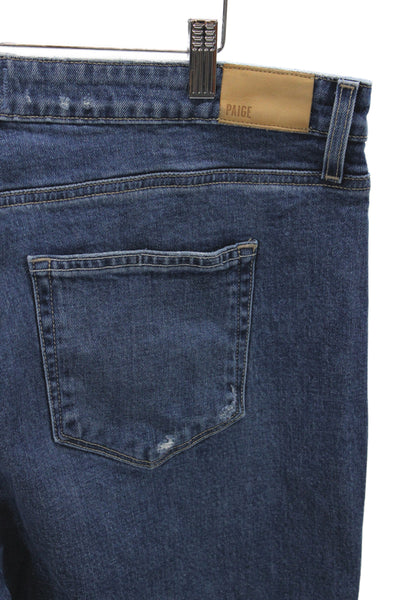 Paige Women Ankle High Rise Blue Cotton Jeans Size 34