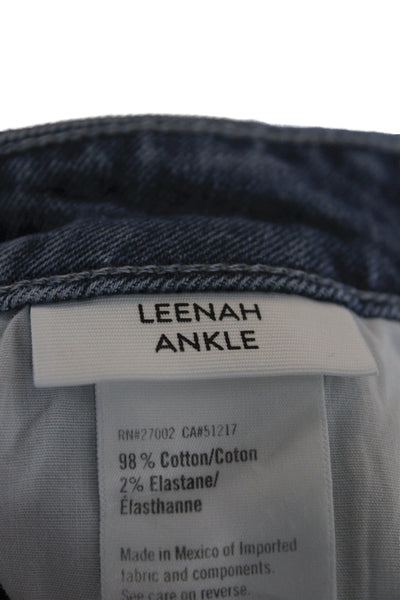 Paige Women Ankle High Rise Blue Cotton Jeans Size 34