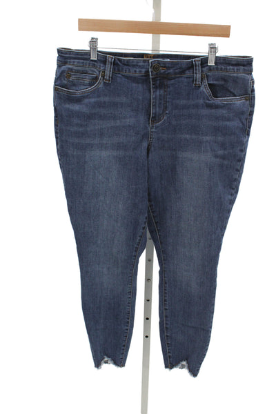 KUT from the Kloth Womens Ankle Jeans Mid Rise Blue Cotton Size 16