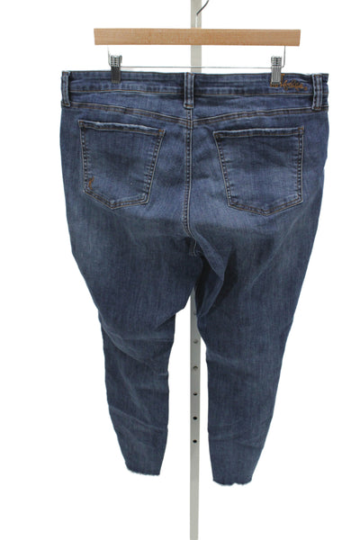 KUT from the Kloth Womens Ankle Jeans Mid Rise Blue Cotton Size 16