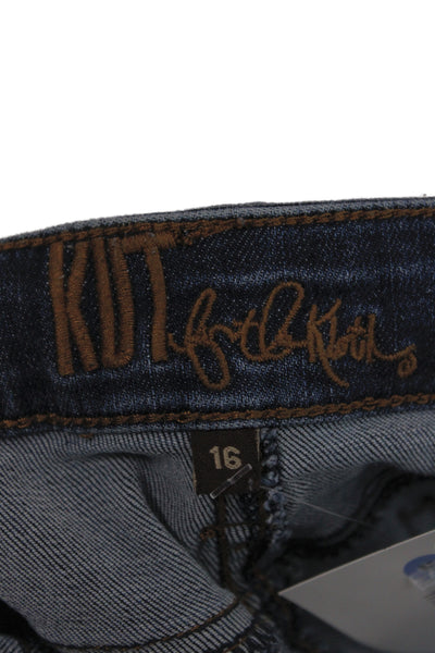 KUT from the Kloth Womens Ankle Jeans Mid Rise Blue Cotton Size 16