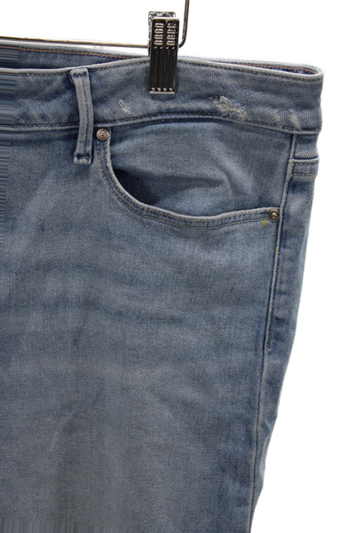 Paige Women Ankle Jeans Blue High Waist Button Cotton Size 34