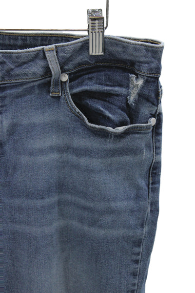 Paige Women Ankle Jeans Blue Mid Rise 27 Inseam Cotton Size 34