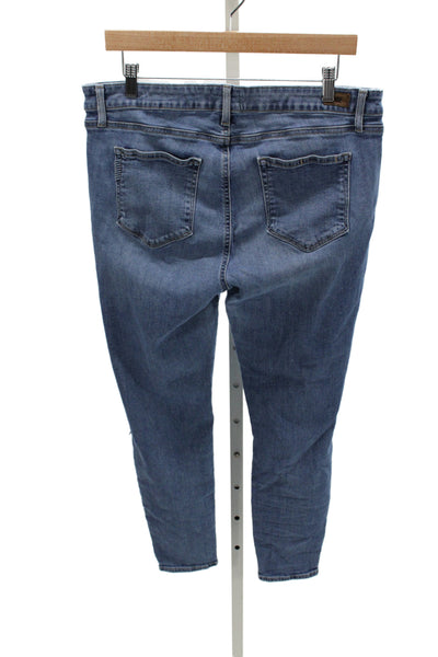 Paige Women Ankle Jeans Blue Mid Rise 27 Inseam Cotton Size 34