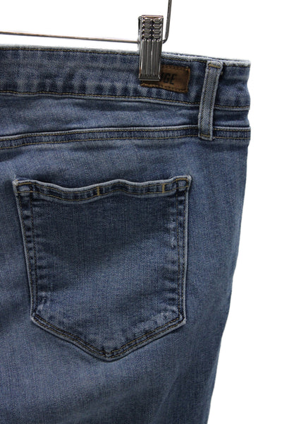 Paige Women Ankle Jeans Blue Mid Rise 27 Inseam Cotton Size 34